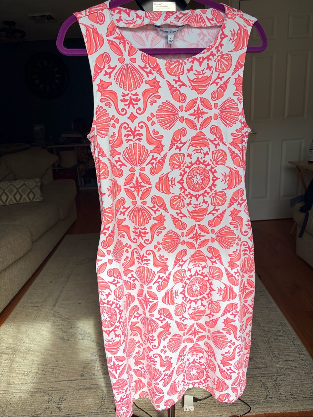 Sunsets & Sweet Tea- Sleeveless Coral Print Shift Dress